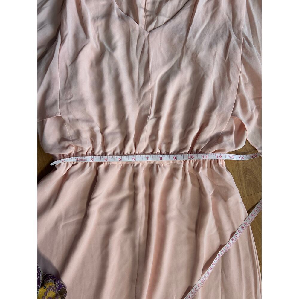Antonio Melani Blush Pink Maxi Dress V-Neck Flutter Sleeve Cinched Waist Sz 4 - Picture 7 of 10